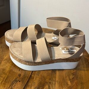 Steve Madden Tan Platform Sandals